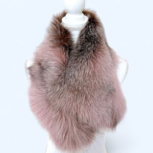 Saga furs pink ombré fur scarf shawl